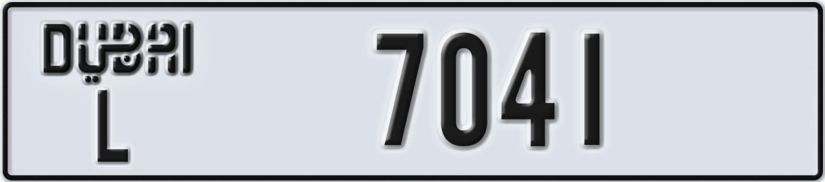 dubai License Plate Number 7041 Code L
