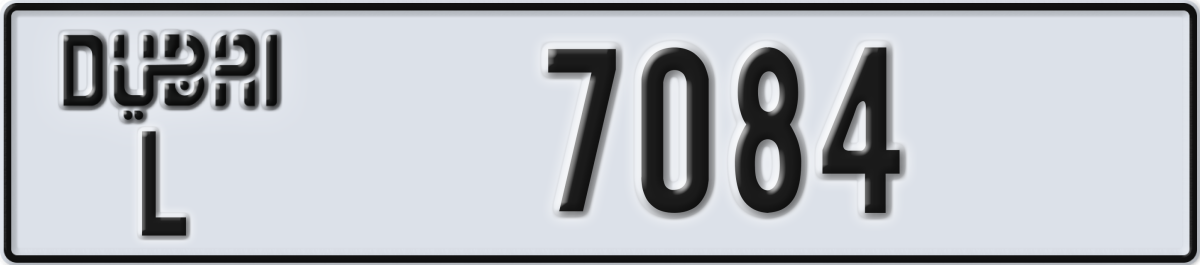 dubai License Plate Number 7084 Code L