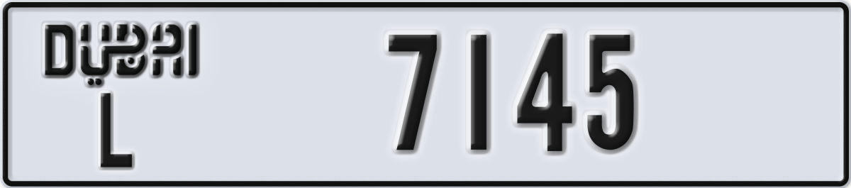 dubai License Plate Number 7145 Code L