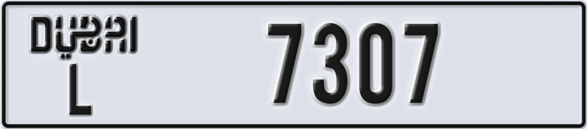 dubai License Plate Number 7307 Code L