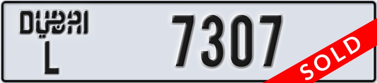 dubai License Plate Number 7307 Code L