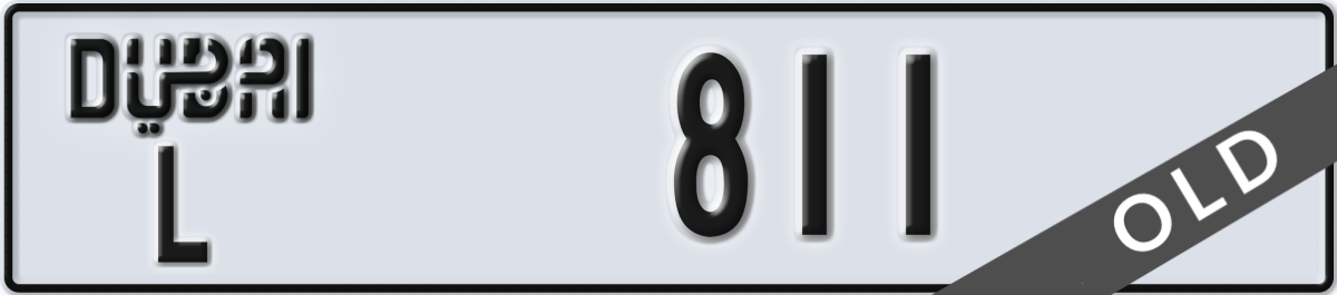 dubai License Plate Number 811 Code L