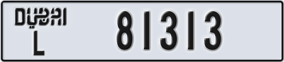 dubai License Plate Number 81313 Code L
