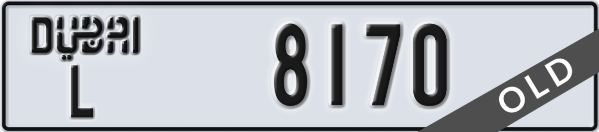 dubai License Plate Number 8170 Code L
