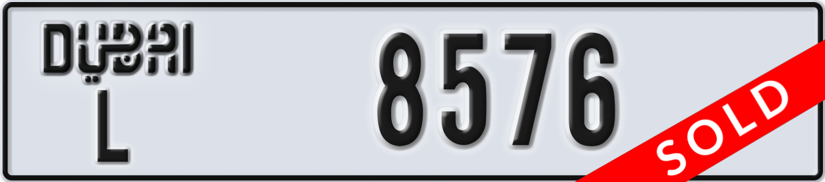 dubai License Plate Number 8576 Code L