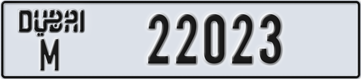 dubai License Plate Number 22102 Code M