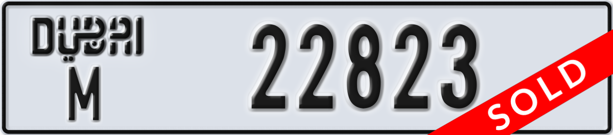 dubai License Plate Number 22823 Code M