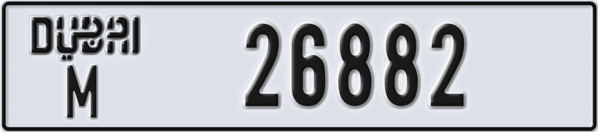 dubai License Plate Number 26882 Code M