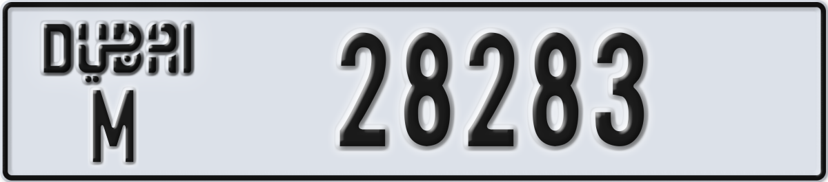 dubai License Plate Number 28283 Code M