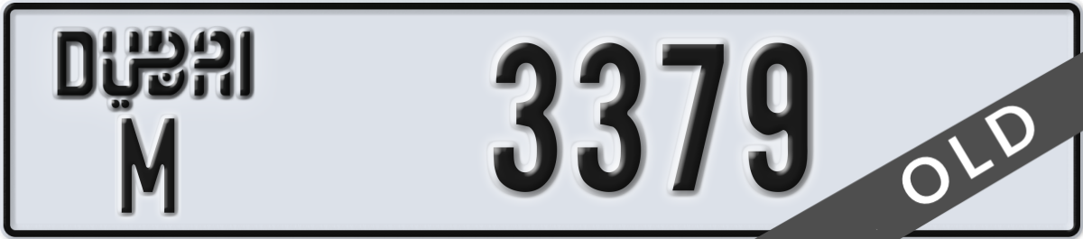 dubai License Plate Number 3379 Code M
