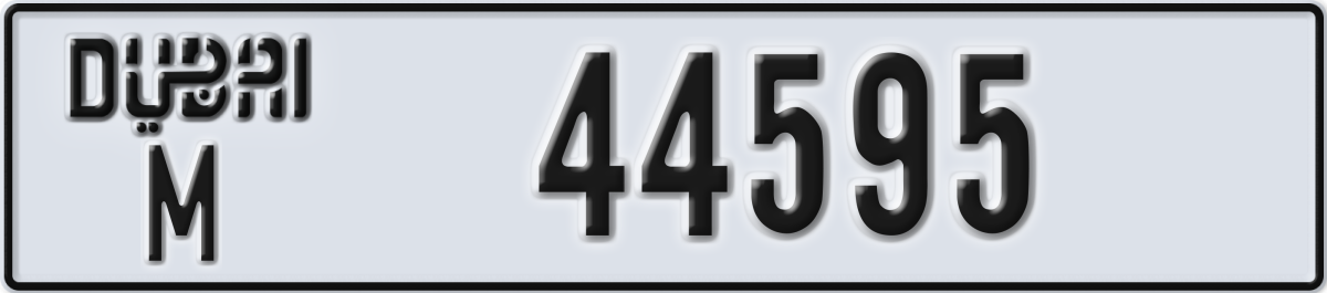 dubai License Plate Number 44595 Code M