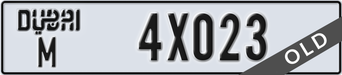 dubai License Plate Number 4X023 Code M