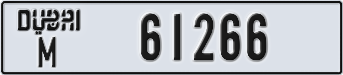 dubai License Plate Number 61266 Code M