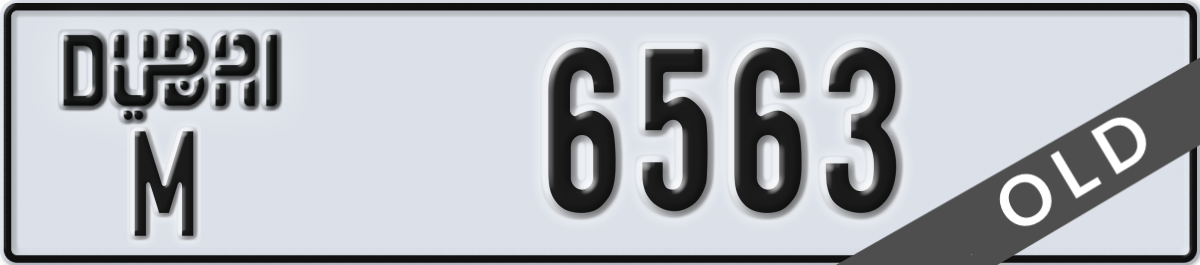 dubai License Plate Number 6563 Code M