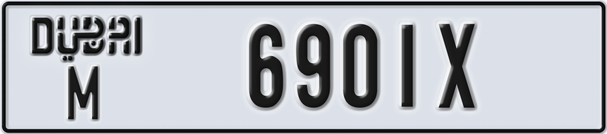 dubai License Plate Number 6901X Code M