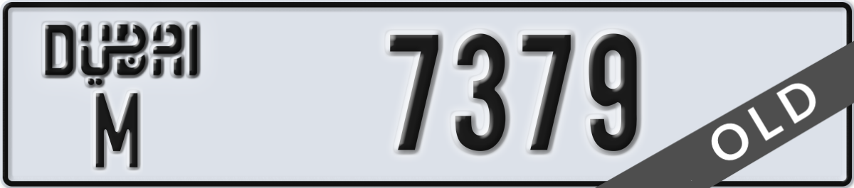dubai License Plate Number 7379 Code M
