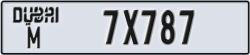 dubai - code - M - number -7X787
