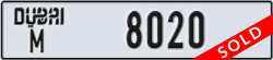 dubai - code - M - number -8020