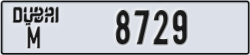 dubai - code - M - number -8729