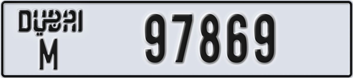 dubai License Plate Number 97869 Code M