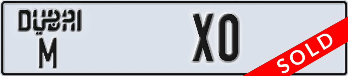 dubai License Plate Number X0 Code M