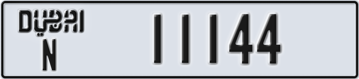 dubai License Plate Number 11144 Code N