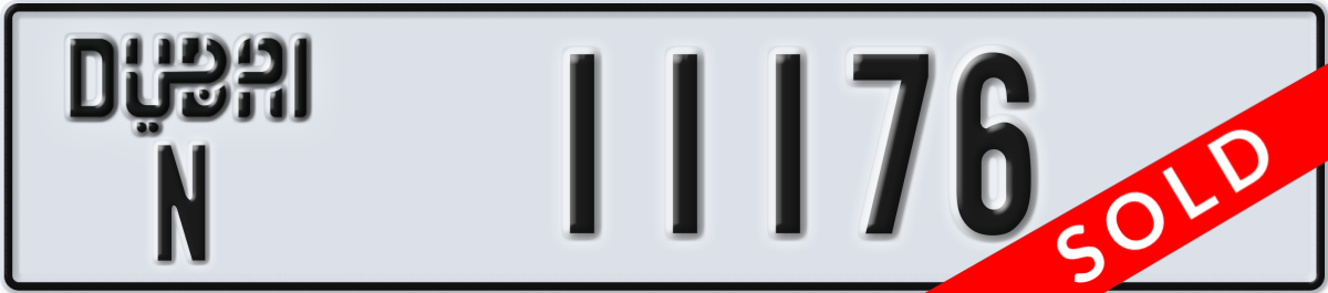 dubai License Plate Number 11176 Code N