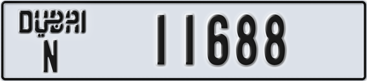 dubai License Plate Number 11688 Code N