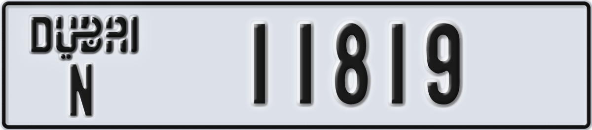 dubai License Plate Number 11819 Code N