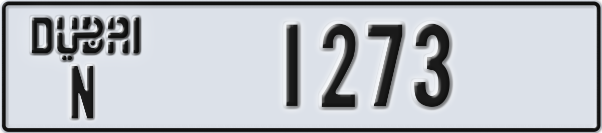 dubai License Plate Number 1273 Code N