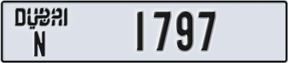 dubai License Plate Number 1797 Code N