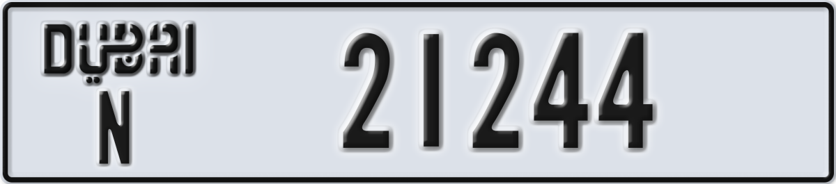 dubai License Plate Number 21244 Code N