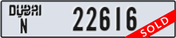 dubai - code - N - number -22616