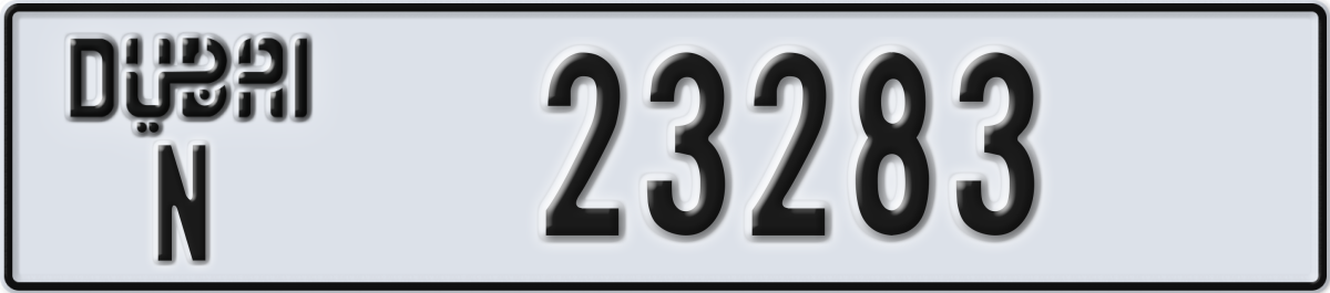 dubai License Plate Number 23283 Code N