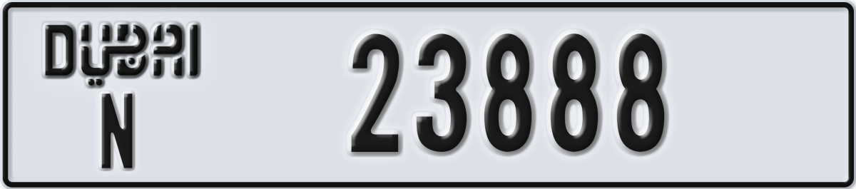 dubai License Plate Number 23888 Code N