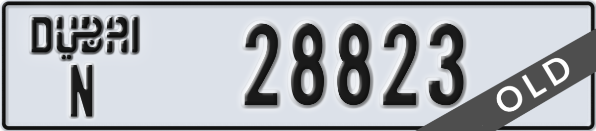 dubai License Plate Number 28823 Code N