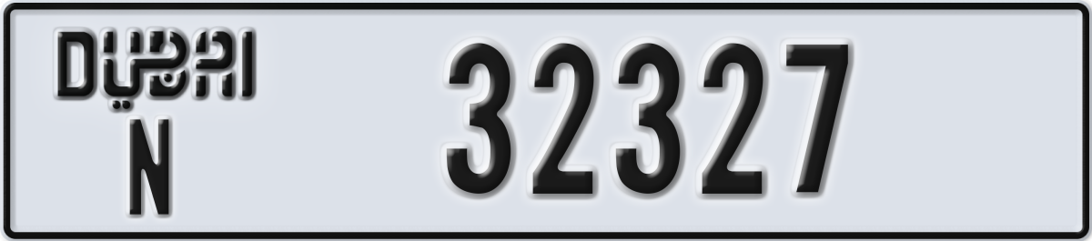dubai License Plate Number 32327 Code N