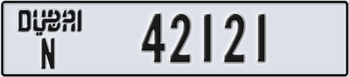 dubai License Plate Number 42121 Code N