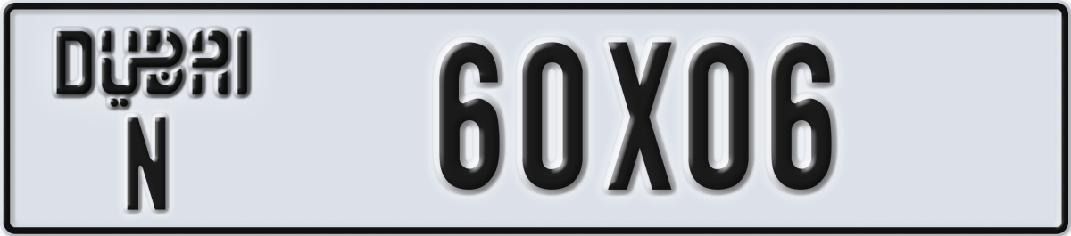 dubai License Plate Number 60X06 Code N