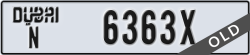 dubai - code - N - number -6363X