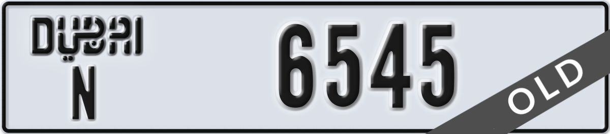 dubai License Plate Number 6545 Code N