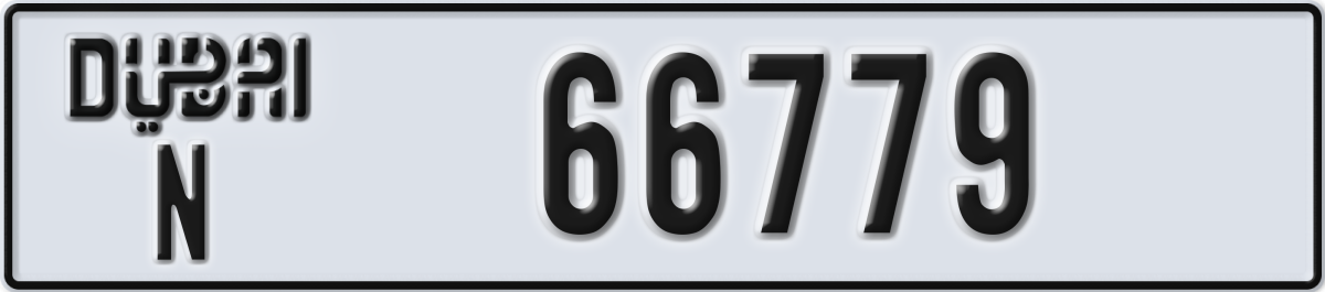 dubai License Plate Number 66779 Code N