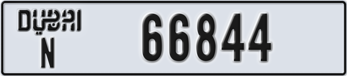 dubai License Plate Number 66844 Code N