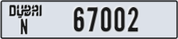 dubai - code - N - number -67002
