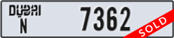 dubai - code - N - number -7362