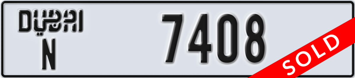 dubai License Plate Number 7408 Code N