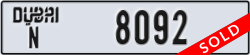 dubai - code - N - number -8092