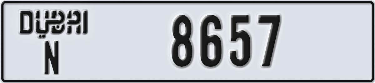 dubai License Plate Number 8657 Code N