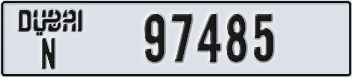 dubai License Plate Number 97485 Code N