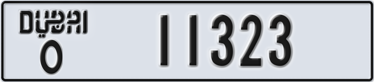 dubai License Plate Number 11323 Code O